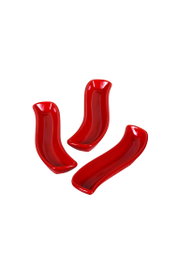 Hermia ST612003F506A0000000AF1100 Juego de Platos de Cerámica, Rojo, 18 cm